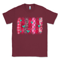Burgundy valentines day brushstroke Classic Tee - OliviaCreatesArt