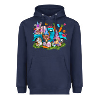 Navy Easter gnomies with truck Heavyweight Hoodie - NancyCooperArtShop