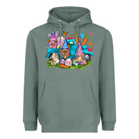 Sage Easter gnomies with truck Heavyweight Hoodie - NancyCooperArtShop