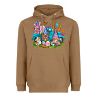 Toasted Coconut Easter gnomies with truck Heavyweight Hoodie - NancyCooperArtShop