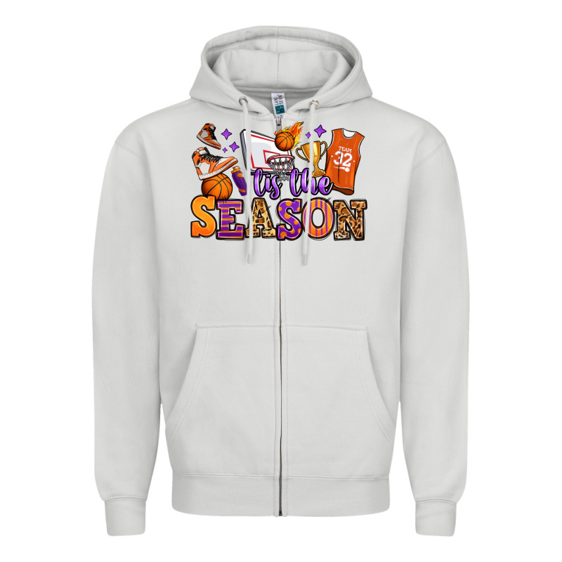 Tis The Season Basketball Zipper Hoodie by Jasminsmagicworld | Teevron
