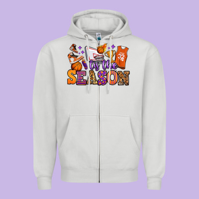 Tis The Season Basketball Zipper Hoodie Designed By Jasminsmagicworld