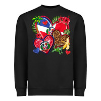 Black dominican republic  hearts Heavyweight Sweatshirt - texasbilliewilder