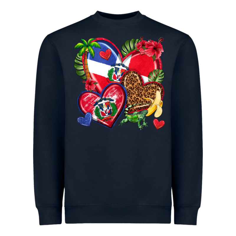 Dominican Republic  Hearts Heavyweight Sweatshirt by texasbilliewilder | Teevron
