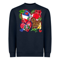 Navy dominican republic  hearts Heavyweight Sweatshirt - texasbilliewilder
