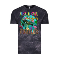 Cloud Black just a girl who loves turtles Vintage Tee - texasbilliewilder