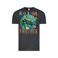 Vintage Black just a girl who loves turtles Vintage Tee - texasbilliewilder