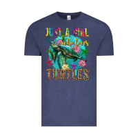 Vintage Denim just a girl who loves turtles Vintage Tee - texasbilliewilder