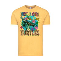 Vintage Mustard just a girl who loves turtles Vintage Tee - texasbilliewilder