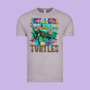 Just A Girl Who Loves Turtles Vintage Tee Designed By Texasbilliewilder