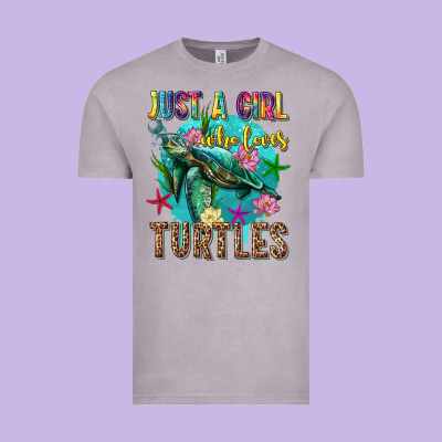 Just A Girl Who Loves Turtles Vintage Tee Designed By Texasbilliewilder