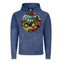 Vintage Denim Christmas Farm Tractor Vintage Hoodie - RanaPortraitStore