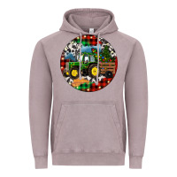 Vintage Zinc Christmas Farm Tractor Vintage Hoodie - RanaPortraitStore