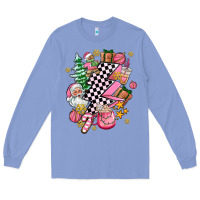 Colony Blue pink christmas lightning bolt Long Sleeve Tee - AdoDesignShop