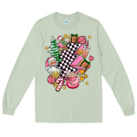 Matcha pink christmas lightning bolt Long Sleeve Tee - AdoDesignShop