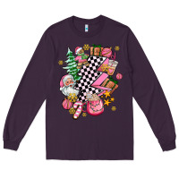Plum pink christmas lightning bolt Long Sleeve Tee - AdoDesignShop