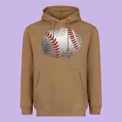 Leopard Baseball Patch Heavyweight Hoodie Designed By Jasminsmagicworld