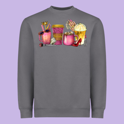 Heavyweight Sweatshirt boss lady coffee cups with money