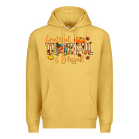 Antique Gold grateful thankful and blessed Premium Hoodie - MaliasSmallBusiness