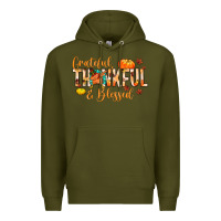 Army Green grateful thankful and blessed Premium Hoodie - MaliasSmallBusiness
