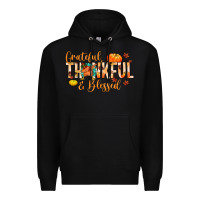 Black grateful thankful and blessed Premium Hoodie - MaliasSmallBusiness