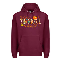 Burgundy grateful thankful and blessed Premium Hoodie - MaliasSmallBusiness