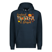 Navy grateful thankful and blessed Premium Hoodie - MaliasSmallBusiness