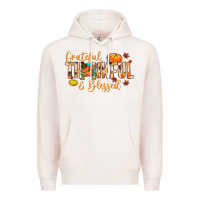 Pale Pink grateful thankful and blessed Premium Hoodie - MaliasSmallBusiness