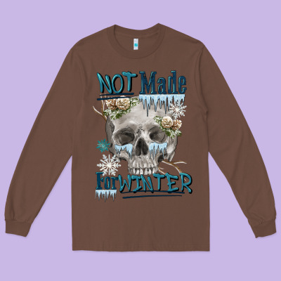 Not Made For Winter Skull Long Sleeve Tee Designed By Fadigitalartstudio
