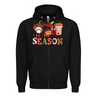 Black tis the season baseball Zipper Hoodie - Jasminsmagicworld
