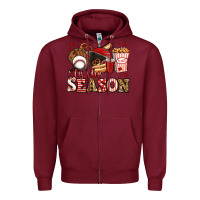 Burgundy tis the season baseball Zipper Hoodie - Jasminsmagicworld