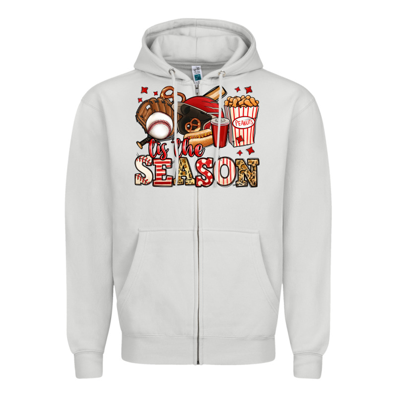 Tis The Season Baseball Zipper Hoodie by Jasminsmagicworld | Teevron