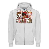Dove Grey tis the season baseball Zipper Hoodie - Jasminsmagicworld