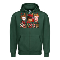 Sports Green tis the season baseball Zipper Hoodie - Jasminsmagicworld