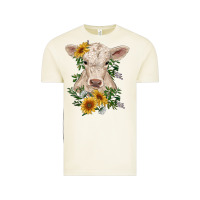 Vintage Arctic charolais calf with sunflowers Vintage Tee - RanaPortraitStore