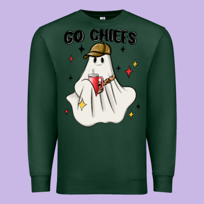 Go Chiefs Boujee Sports Ghost Stanley Premium Sweatshirt Designed By Maliassmallbusiness