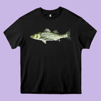 Striped Bass Heavy Core Tee Designed By Lillyallendesigns