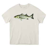 Cream Striped Bass Heavy Core Tee - LillyAllenDesigns