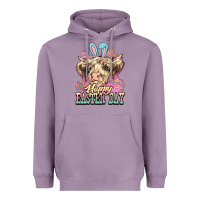 Lavender Easter Day Cow Heavyweight Hoodie - NancyCooperArtShop