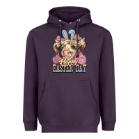 Plum Easter Day Cow Heavyweight Hoodie - NancyCooperArtShop