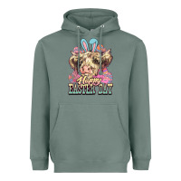 Sage Easter Day Cow Heavyweight Hoodie - NancyCooperArtShop