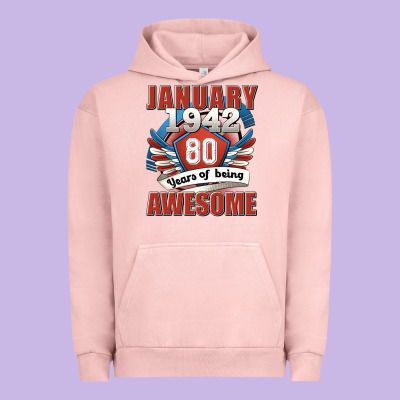 January 1942 80 Years Of Being Awesome Urban Hoodie Designed By Jasminsmagicworld