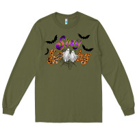 Army Green stay spooky Long Sleeve Tee - RacoonDesign