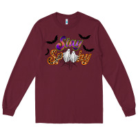 Burgundy stay spooky Long Sleeve Tee - RacoonDesign