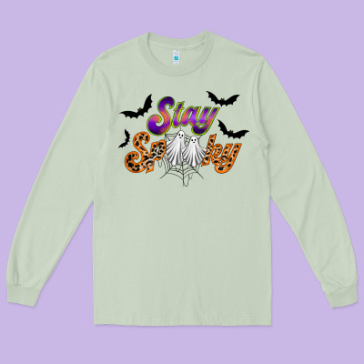 Stay Spooky Long Sleeve Tee Designed By Racoondesign