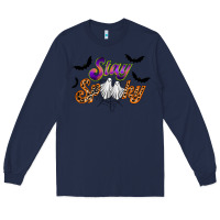 Navy stay spooky Long Sleeve Tee - RacoonDesign