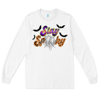 White stay spooky Long Sleeve Tee - RacoonDesign