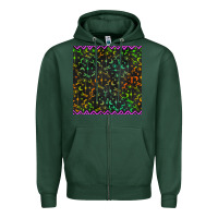 Sports Green halloween witch symbols seamless pattern Zipper Hoodie - BundleAndBundleShop