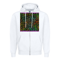 White halloween witch symbols seamless pattern Zipper Hoodie - BundleAndBundleShop