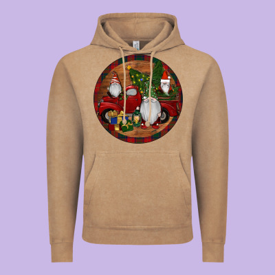 Vintage Hoodie Gnome Truck Christmas